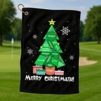 Math Teacher Polygon Christmas Tree Geometry Merry Christmas Golf Towel thumb 1
