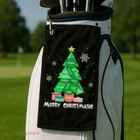 Math Teacher Polygon Christmas Tree Geometry Merry Christmas Golf Towel thumb 2