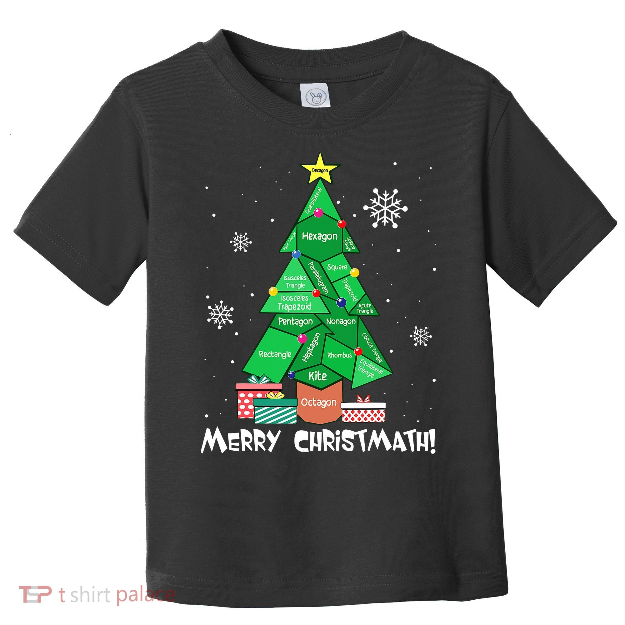 Math Teacher Polygon Christmas Tree Geometry Merry Christmas Toddler T-Shirt