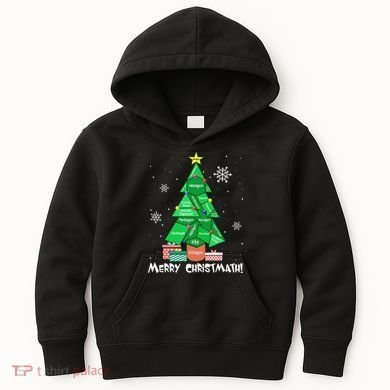 Math Teacher Polygon Christmas Tree Geometry Merry Christmas Kids Hoodie