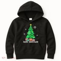 Math Teacher Polygon Christmas Tree Geometry Merry Christmas Kids Hoodie thumb 0