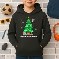 Math Teacher Polygon Christmas Tree Geometry Merry Christmas Kids Hoodie thumb 2