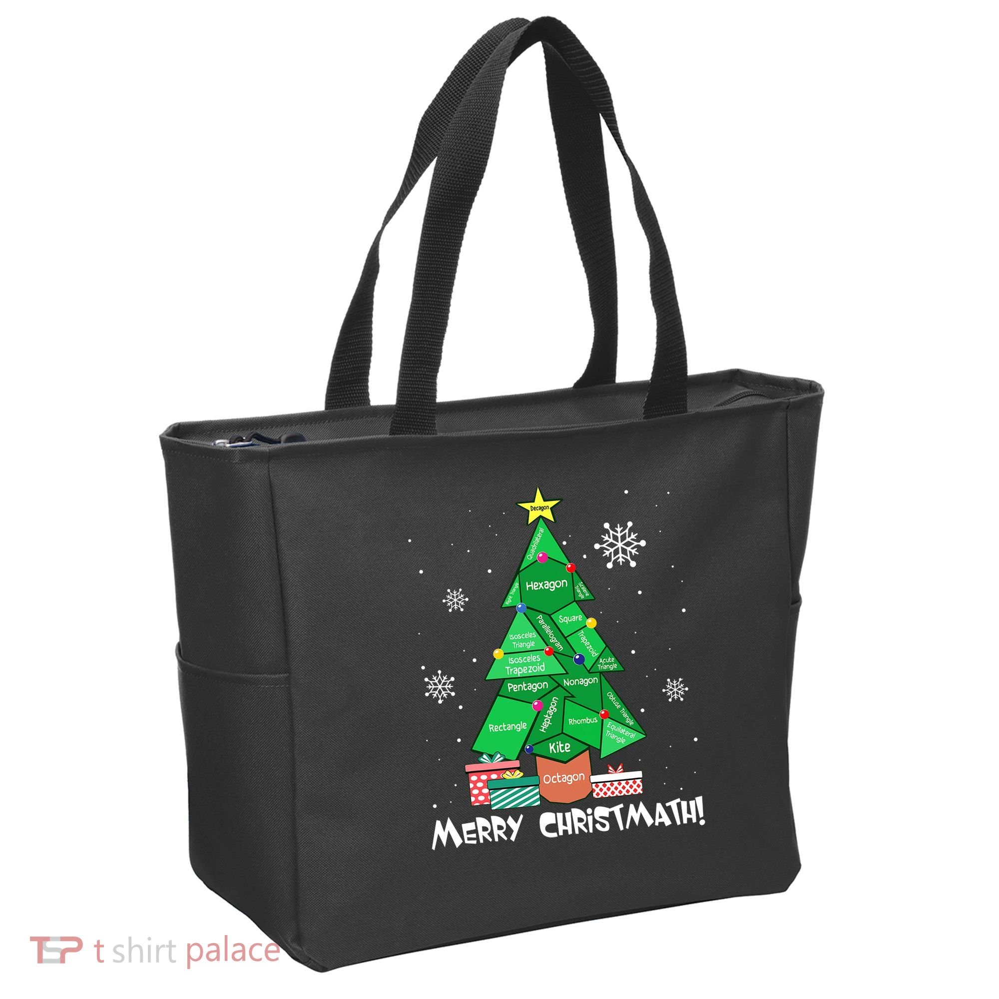 Math Teacher Polygon Christmas Tree Geometry Merry Christmas Tote Bag