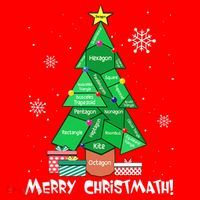 Math Teacher Polygon Christmas Tree Geometry Merry Christmas Santa Hat thumb 1