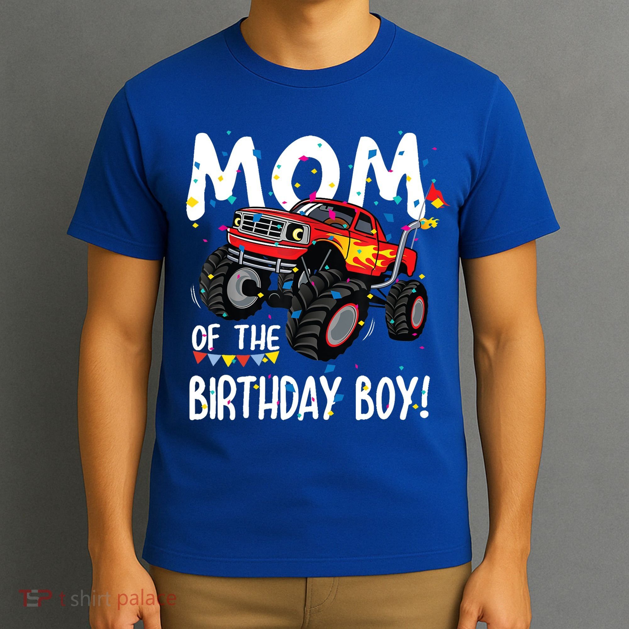 Monster Truck Party Mom Of Birthday Boy Gift T-Shirt