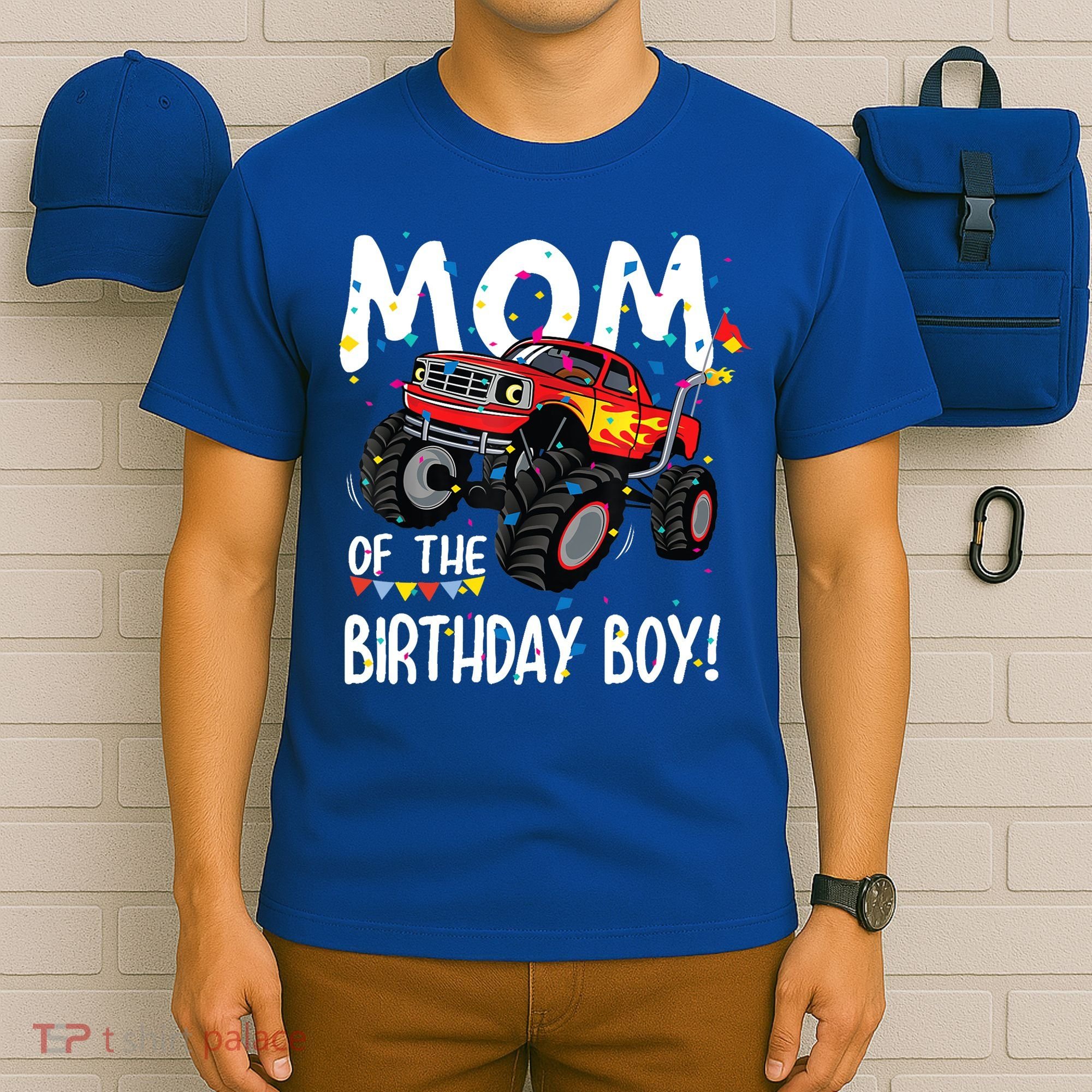 Monster Truck Party Mom Of Birthday Boy Gift T-Shirt