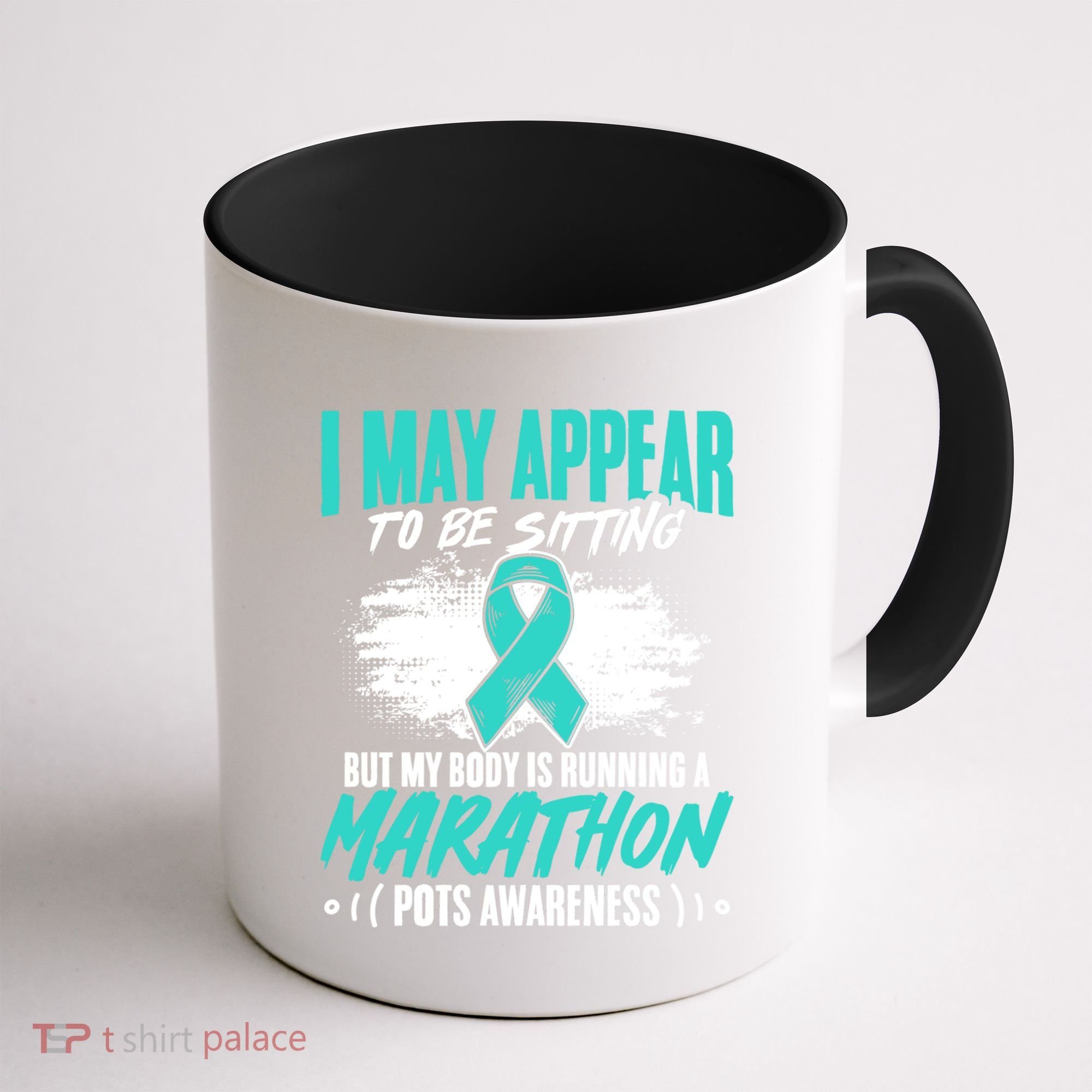 Marathon Turquoise Pots Awareness Dysautonomia Awareness Cool Gift Coffee Mug
