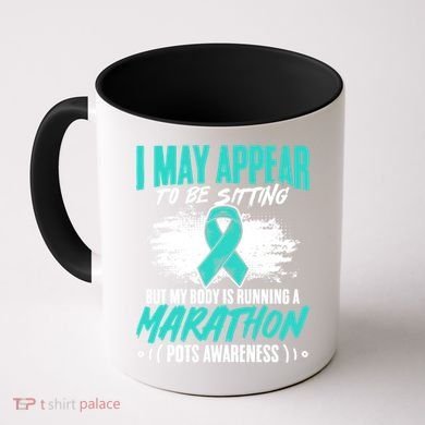 Marathon Turquoise Pots Awareness Dysautonomia Awareness Cool Gift Coffee Mug