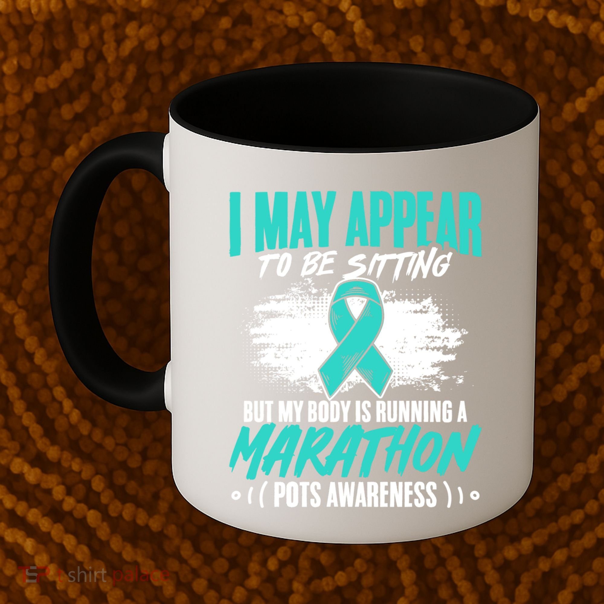 Marathon Turquoise Pots Awareness Dysautonomia Awareness Cool Gift Coffee Mug