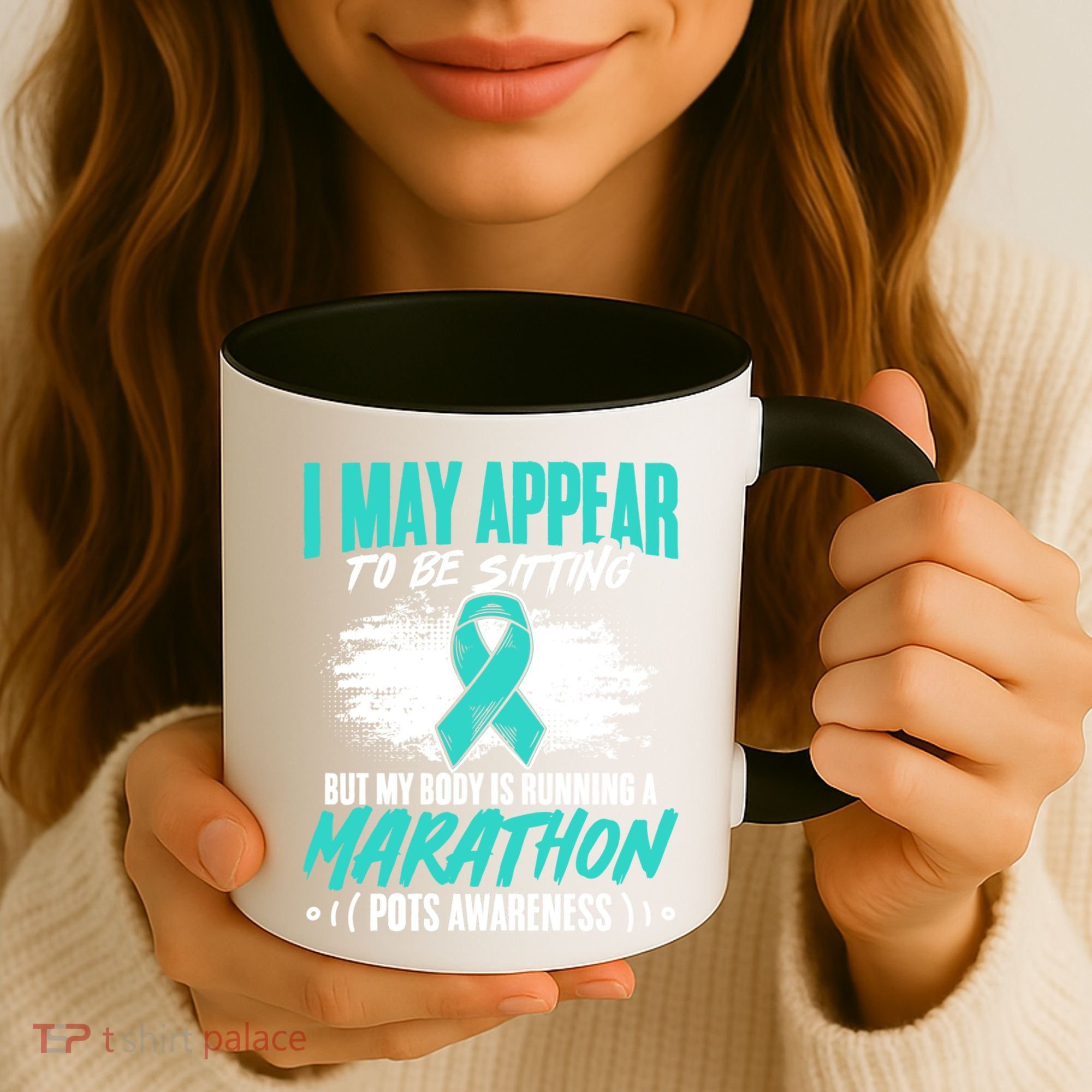 Marathon Turquoise Pots Awareness Dysautonomia Awareness Cool Gift Coffee Mug