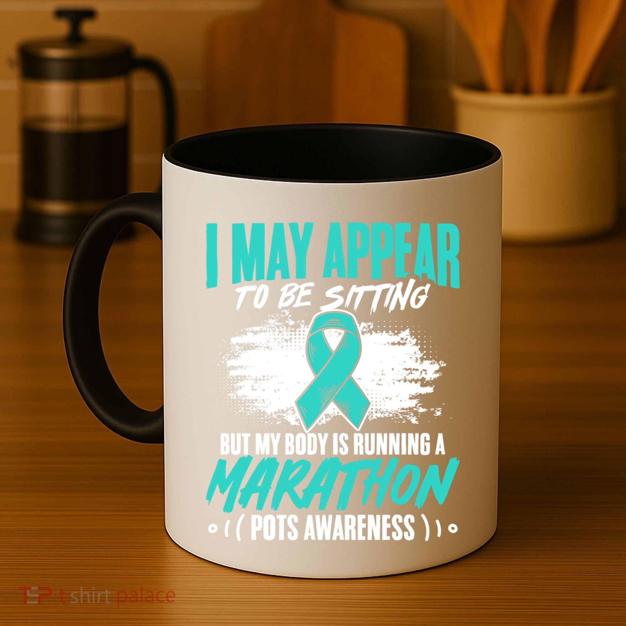 Marathon Turquoise Pots Awareness Dysautonomia Awareness Cool Gift Coffee Mug