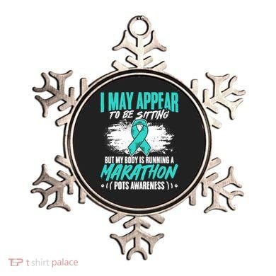 Marathon Turquoise Pots Awareness Dysautonomia Awareness Cool Gift Ornament