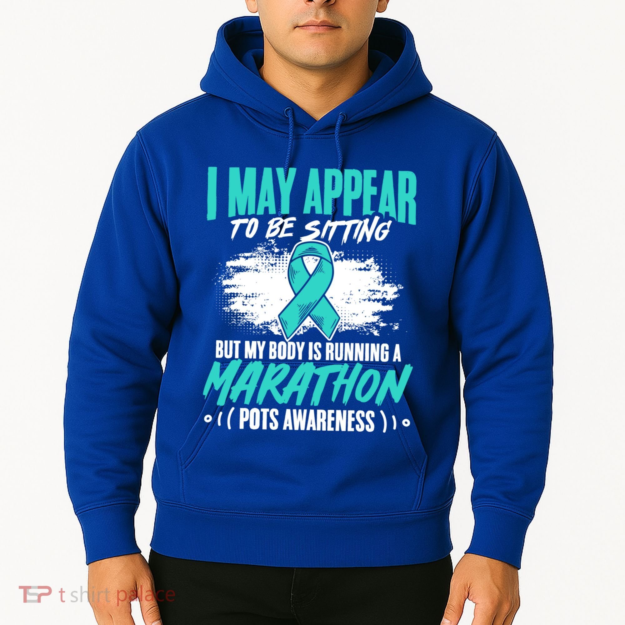 Marathon Turquoise Pots Awareness Dysautonomia Awareness Cool Gift Hoodie