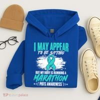 Marathon Turquoise Pots Awareness Dysautonomia Awareness Cool Gift Hoodie thumb 4