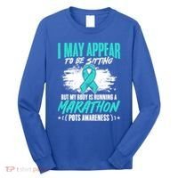 Marathon Turquoise Pots Awareness Dysautonomia Awareness Cool Gift Long Sleeve Shirt thumb 0