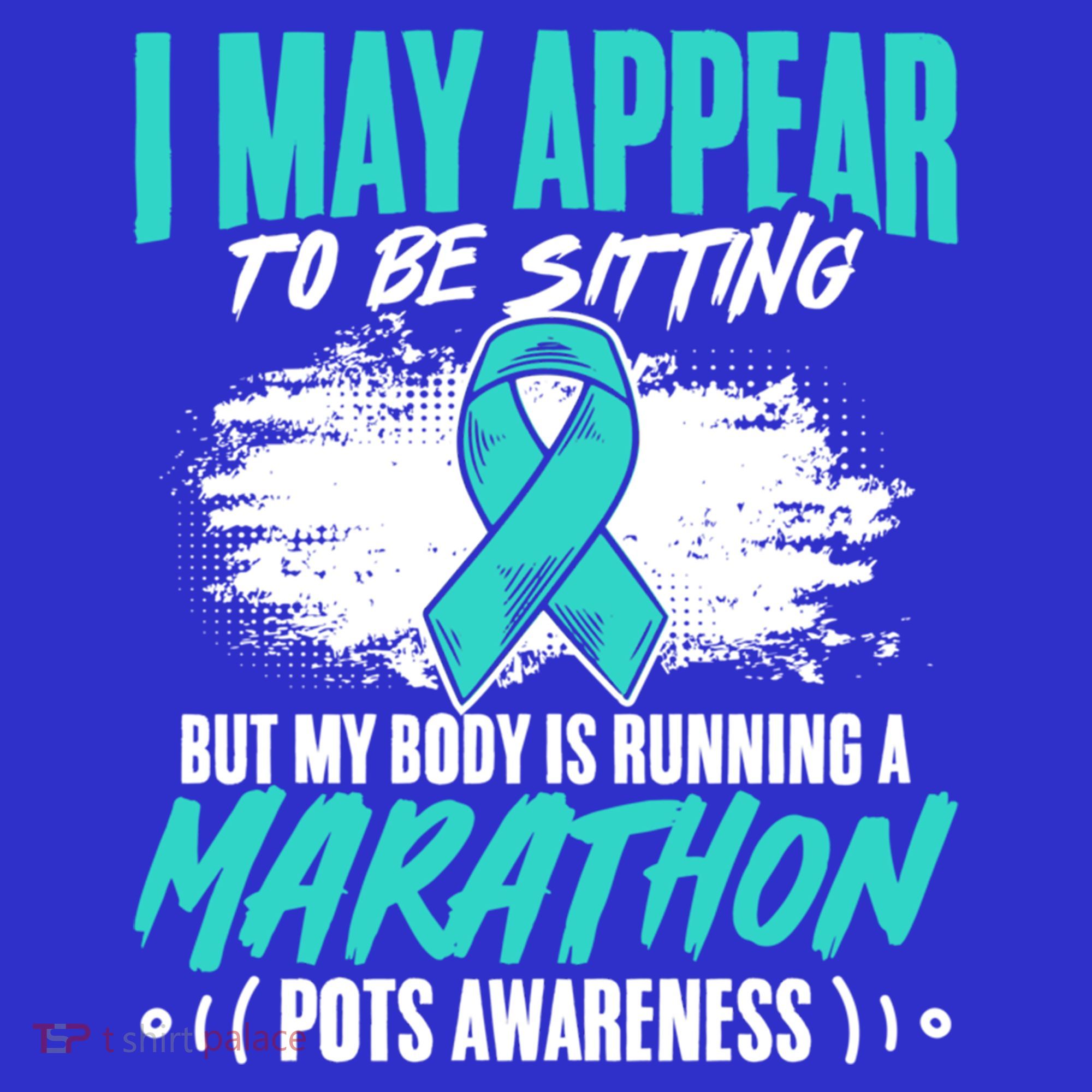 Marathon Turquoise Pots Awareness Dysautonomia Awareness Cool Gift Long Sleeve Shirt