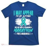 Marathon Turquoise Pots Awareness Dysautonomia Awareness Cool Gift T-Shirt thumb 0