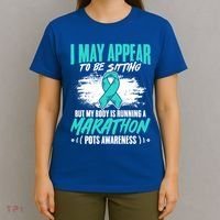 Marathon Turquoise Pots Awareness Dysautonomia Awareness Cool Gift T-Shirt thumb 4