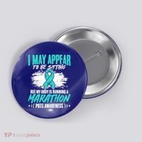 Marathon Turquoise Pots Awareness Dysautonomia Awareness Cool Gift Button thumb 0