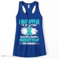Marathon Turquoise Pots Awareness Dysautonomia Awareness Cool Gift Women's Tank Top thumb 0