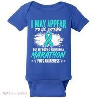 Marathon Turquoise Pots Awareness Dysautonomia Awareness Cool Gift Baby Bodysuit thumb 0