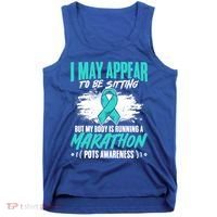 Marathon Turquoise Pots Awareness Dysautonomia Awareness Cool Gift Tank Top thumb 0