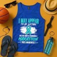 Marathon Turquoise Pots Awareness Dysautonomia Awareness Cool Gift Tank Top thumb 4