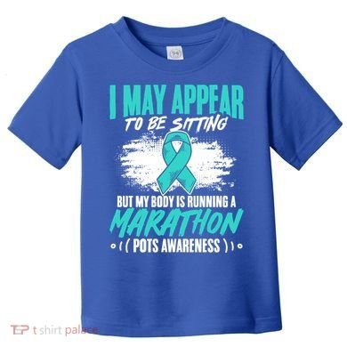 Marathon Turquoise Pots Awareness Dysautonomia Awareness Cool Gift Toddler T-Shirt