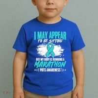Marathon Turquoise Pots Awareness Dysautonomia Awareness Cool Gift Toddler T-Shirt thumb 2