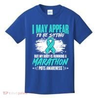 Marathon Turquoise Pots Awareness Dysautonomia Awareness Cool Gift Kids T-Shirt thumb 0