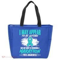 Marathon Turquoise Pots Awareness Dysautonomia Awareness Cool Gift Tote Bag thumb 0