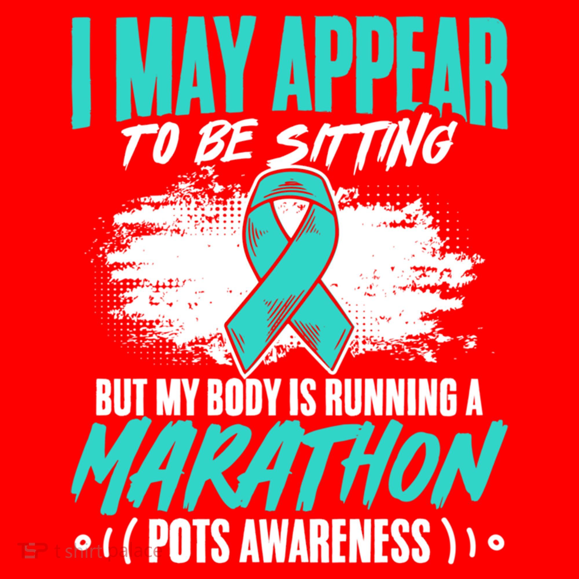 Marathon Turquoise Pots Awareness Dysautonomia Awareness Cool Gift Santa Hat