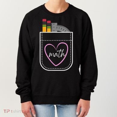 Math Teacher Pocket With Pencils And Protractor Women's Sweatshirt