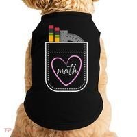 Math Teacher Pocket With Pencils And Protractor Doggie Tank thumb 0