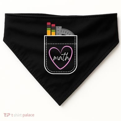 Math Teacher Pocket With Pencils And Protractor USA-Made Doggie Bandana