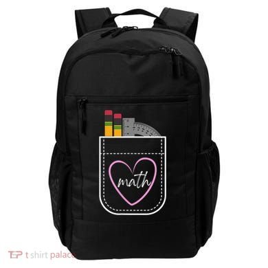 Math Teacher Pocket With Pencils And Protractor Backpack