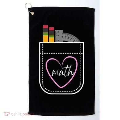Math Teacher Pocket With Pencils And Protractor Golf Towel