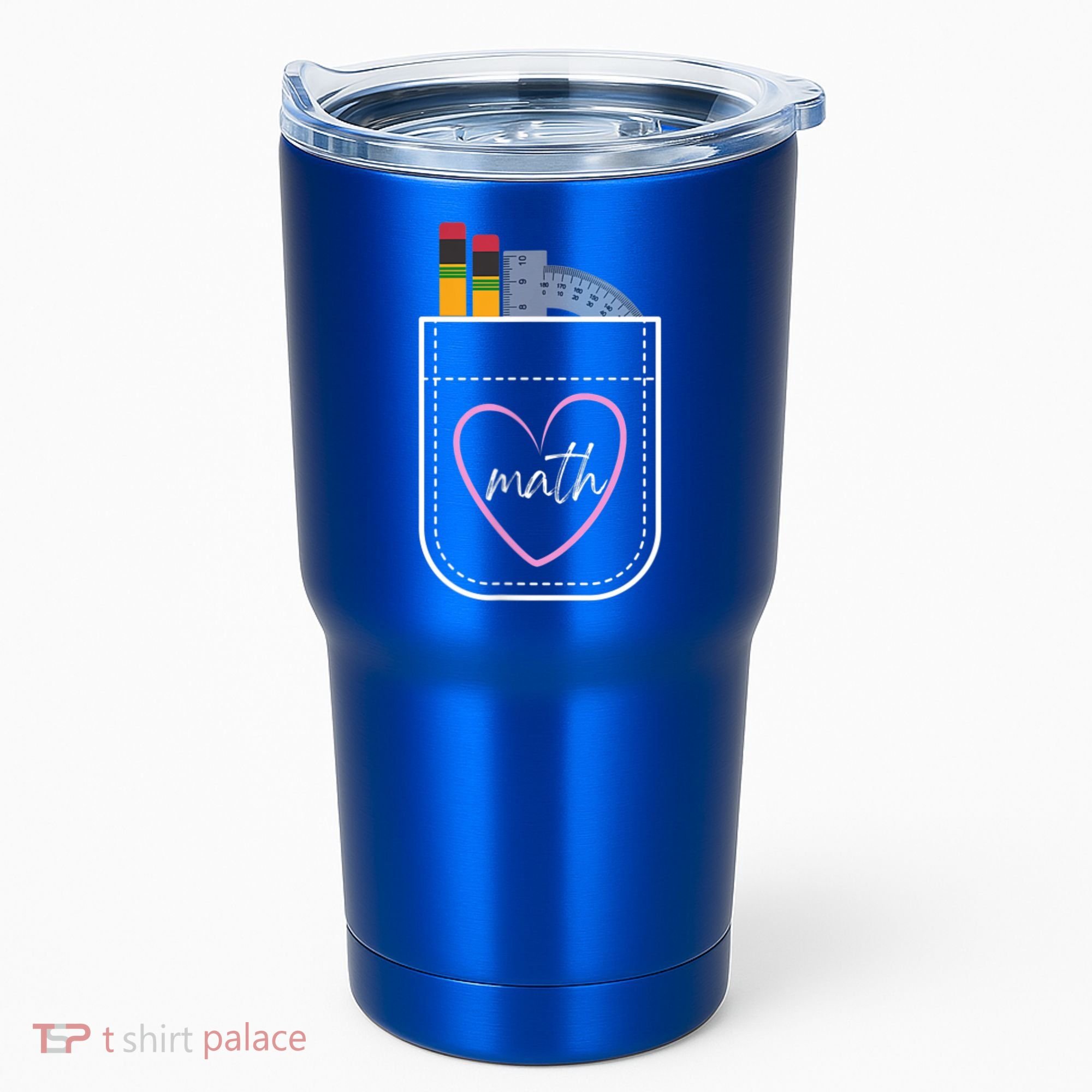 Math Teacher Pocket With Pencils And Protractor Tumbler