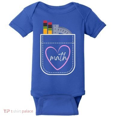 Math Teacher Pocket With Pencils And Protractor Baby Bodysuit