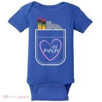 Math Teacher Pocket With Pencils And Protractor Baby Bodysuit thumb 0