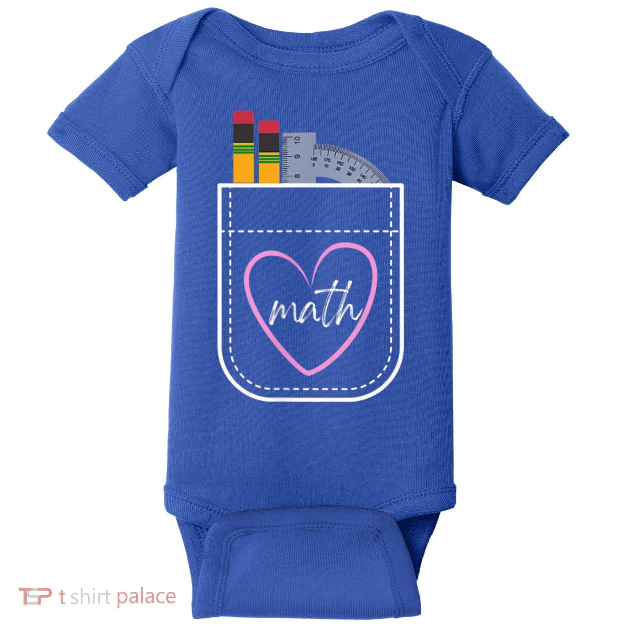 Math Teacher Pocket With Pencils And Protractor Baby Bodysuit