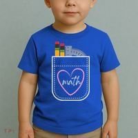 Math Teacher Pocket With Pencils And Protractor Toddler T-Shirt thumb 2