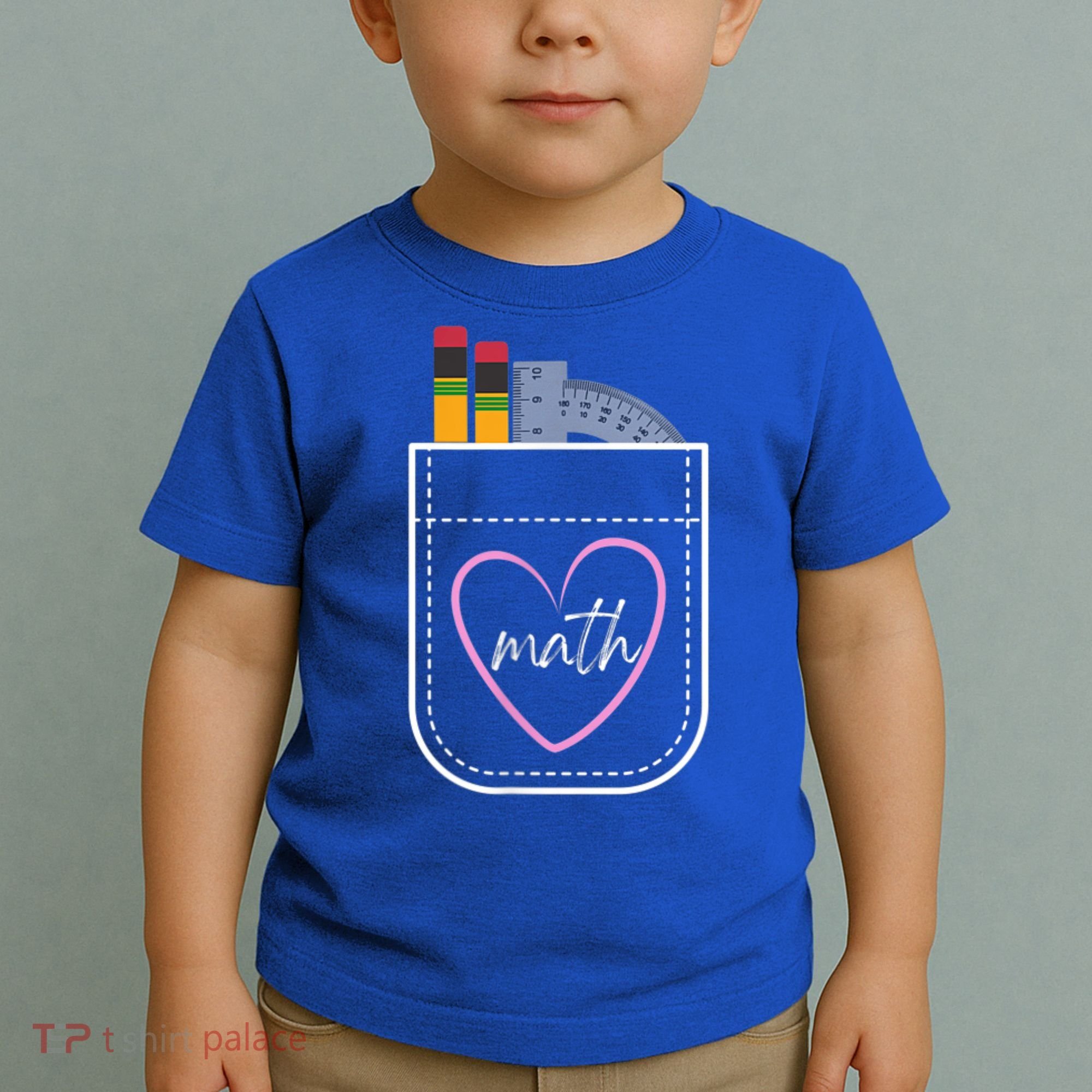 Math Teacher Pocket With Pencils And Protractor Toddler T-Shirt