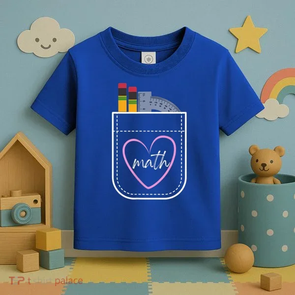 Math Teacher Pocket With Pencils And Protractor Toddler T-Shirt