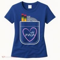 Math Teacher Pocket With Pencils And Protractor Women's T-Shirt thumb 0