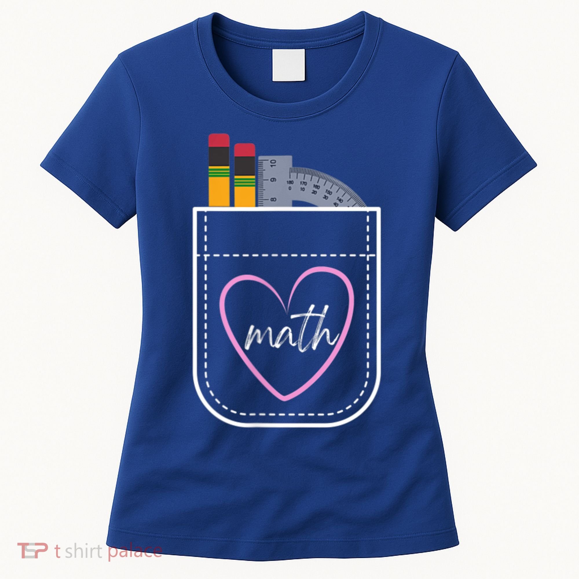 Math Teacher Pocket With Pencils And Protractor Women's T-Shirt