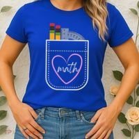 Math Teacher Pocket With Pencils And Protractor Women's T-Shirt thumb 2