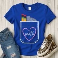 Math Teacher Pocket With Pencils And Protractor Women's T-Shirt thumb 3