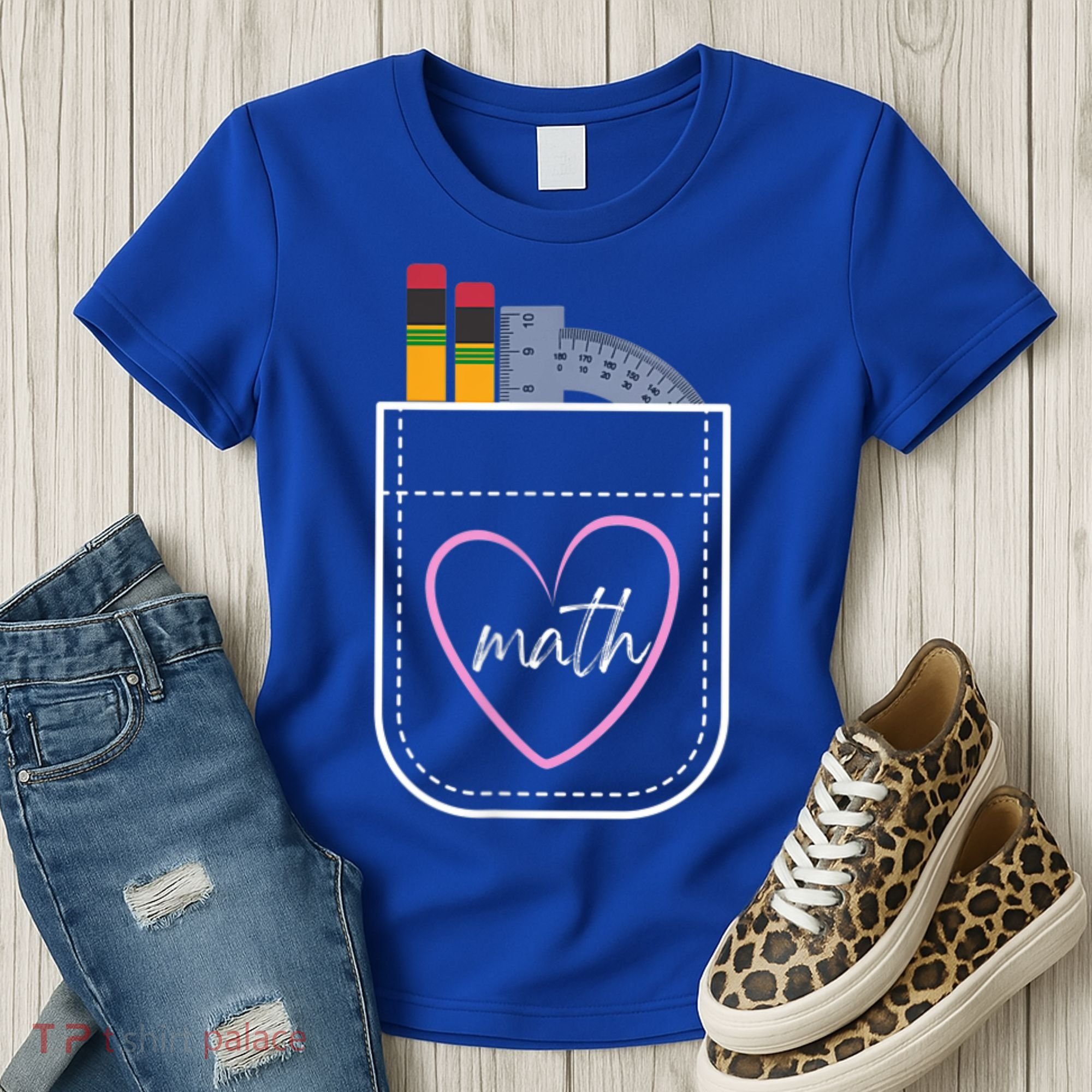 Math Teacher Pocket With Pencils And Protractor Women's T-Shirt
