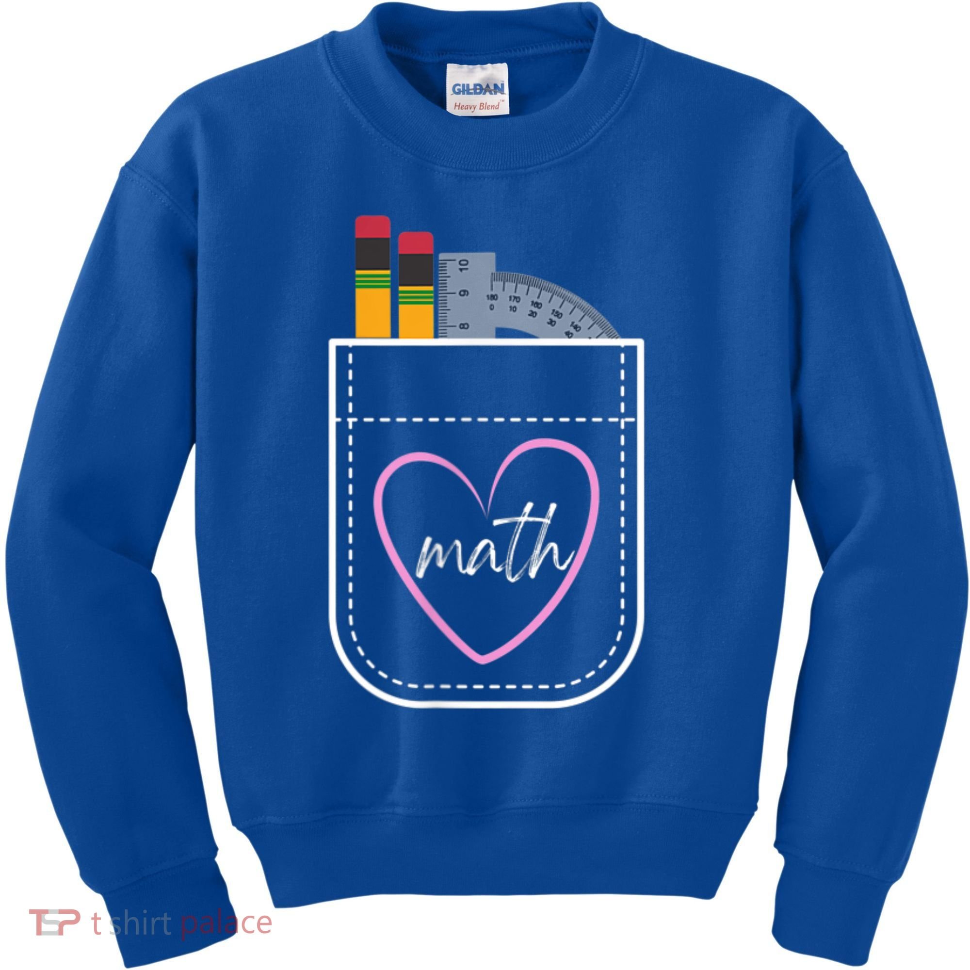 Math Teacher Pocket With Pencils And Protractor Kids Sweatshirt